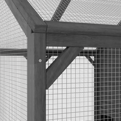 Grand enclos extérieur pour chat avec couvercle et conception à plusieurs niveaux