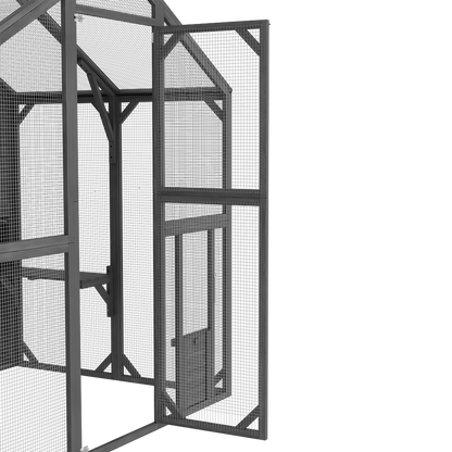 Grand enclos extérieur pour chat avec couvercle et conception à plusieurs niveaux