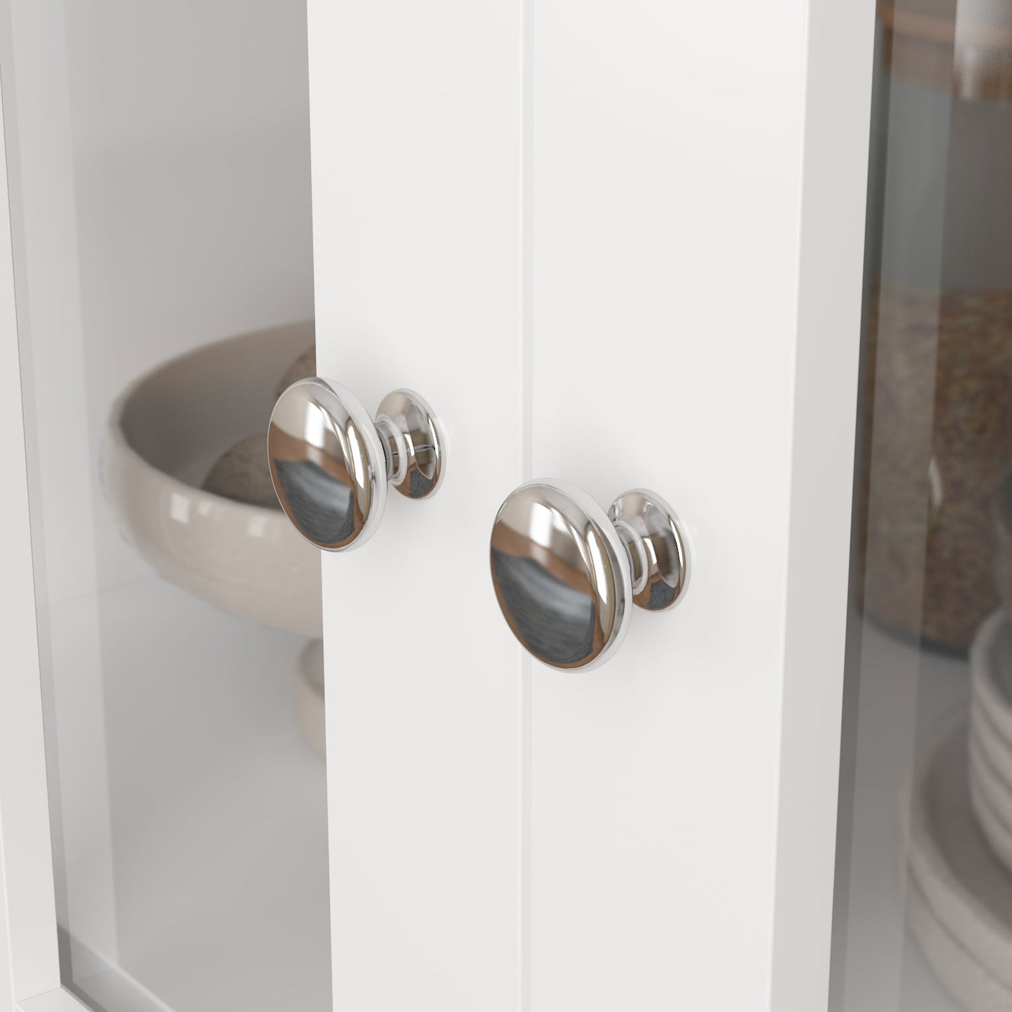 Buffet/meuble de rangement avec étagère à 3 niveaux et portes en acrylique