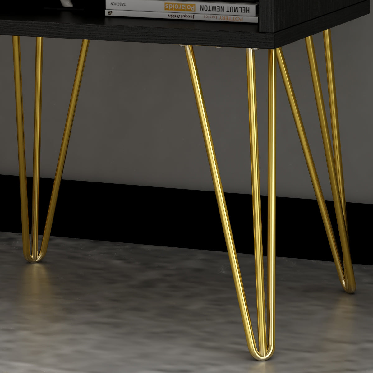 Table d'appoint, table de chevet, commode, mini table de chevet avec pieds dorés pour chambre à coucher 