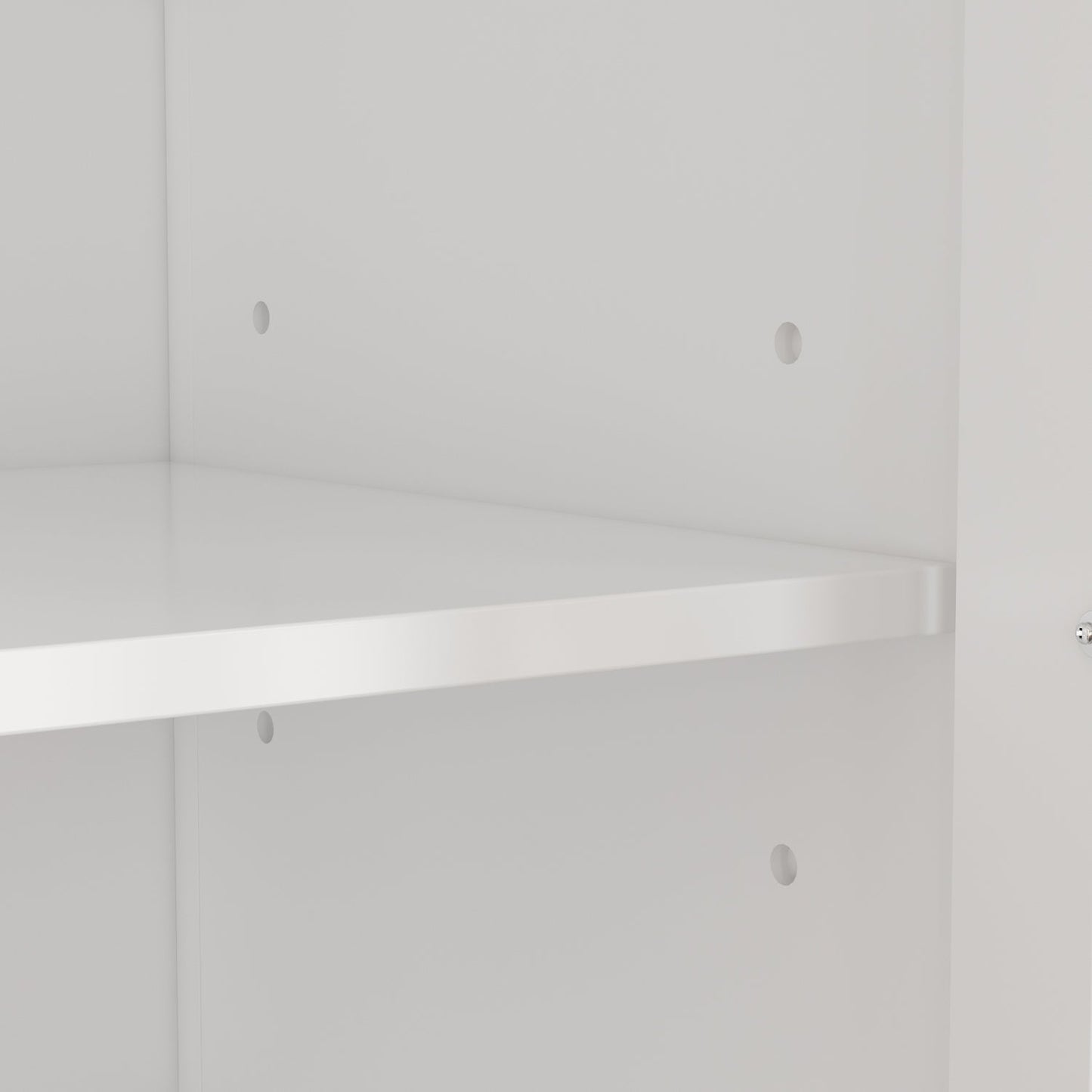 Buffet/meuble de rangement avec étagère à 3 niveaux et portes en acrylique