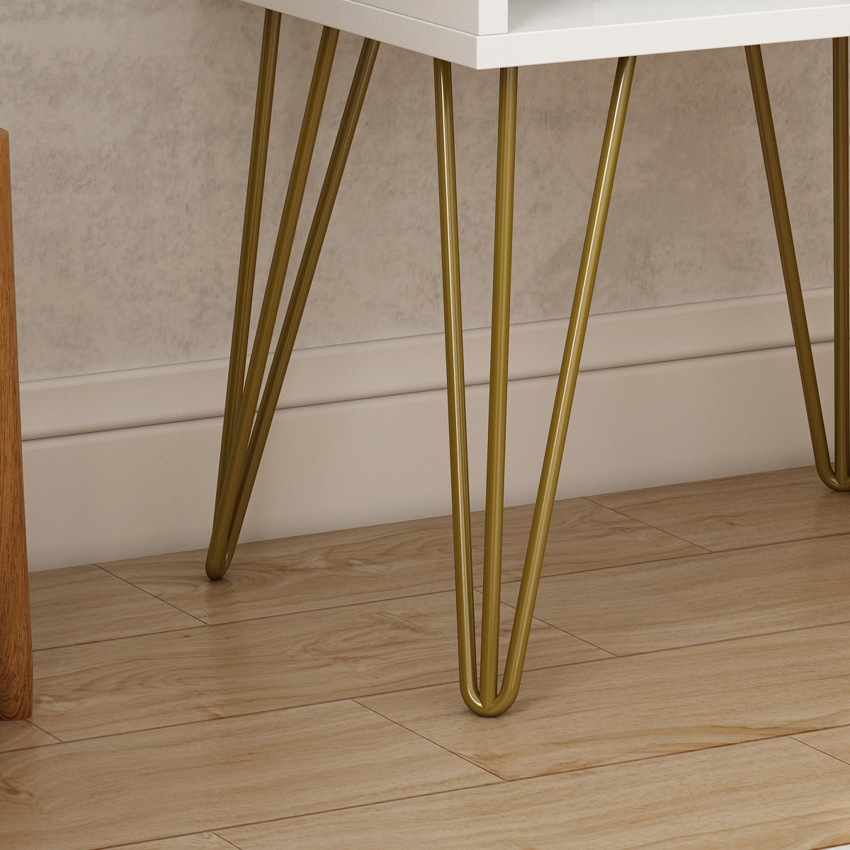 Table d'appoint, table de chevet, commode, mini table de chevet avec pieds dorés pour chambre à coucher 