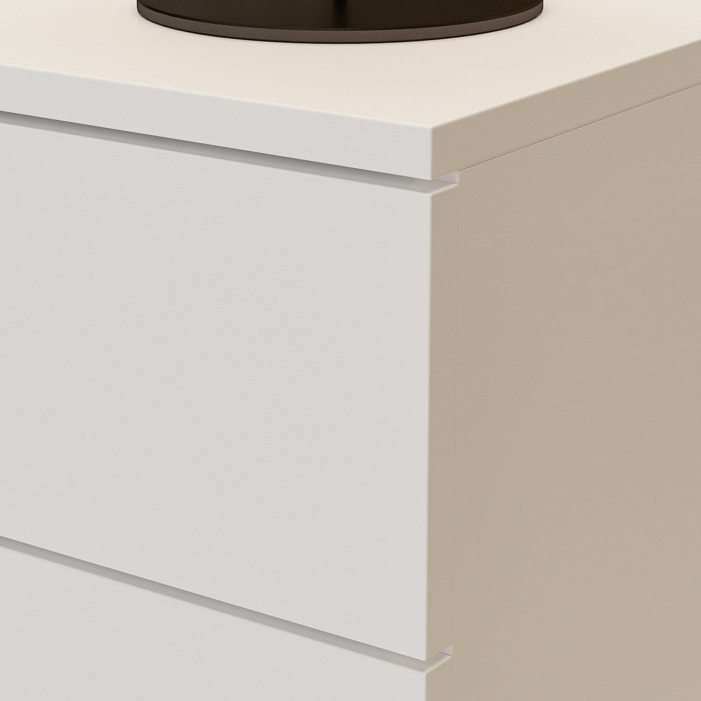 Table de chevet à 2 tiroirs et pieds en métal doré - 15,7 x 19,7 x 17,9 cm 