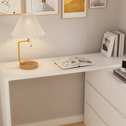 Table de travail pivotante en forme de L avec 6 tiroirs