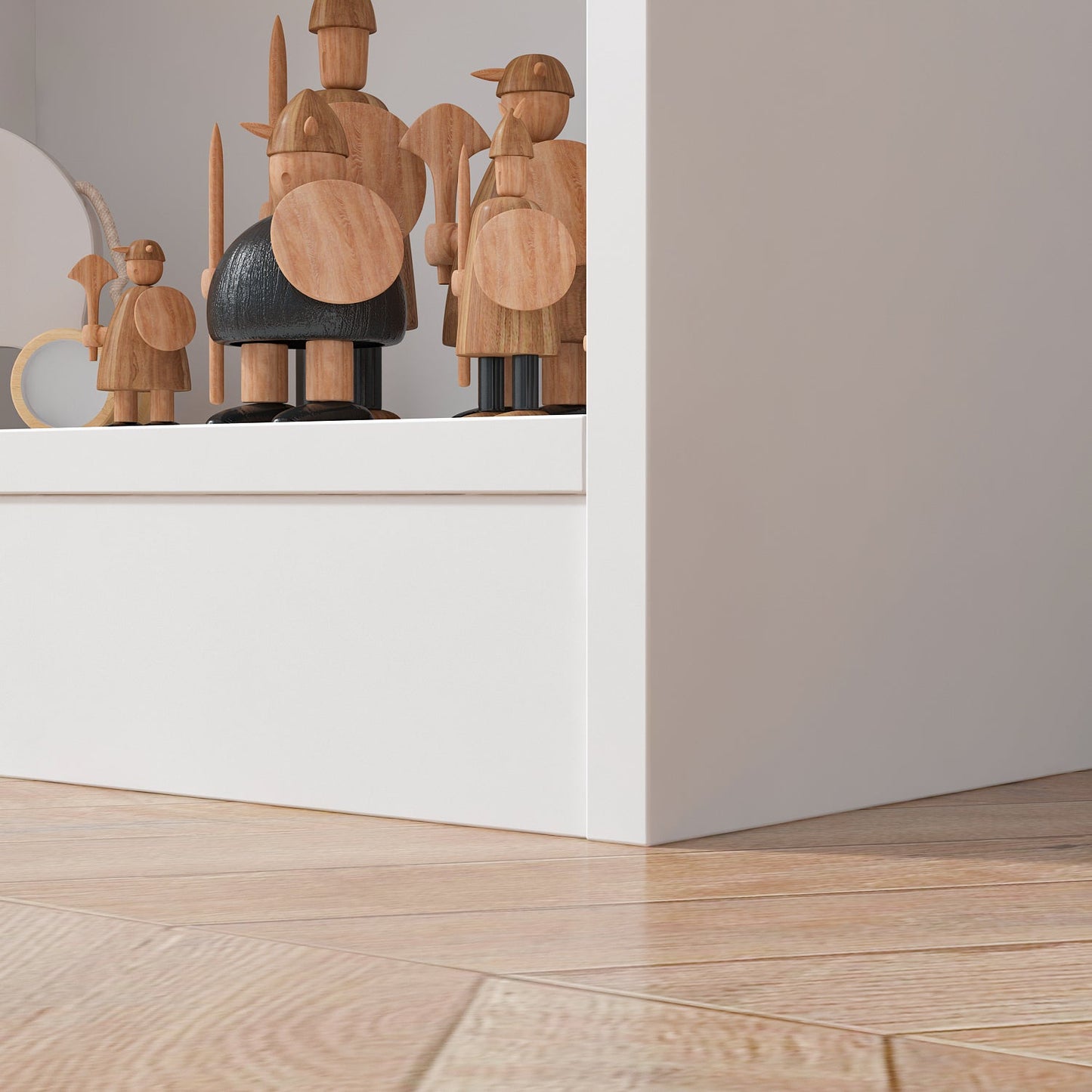 Meuble d'entrée, bibliothèque large pour enfants avec plusieurs compartiments et étagère à 3 niveaux 