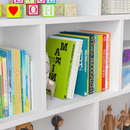 Meuble d'entrée, bibliothèque large pour enfants avec plusieurs compartiments et étagère à 3 niveaux 