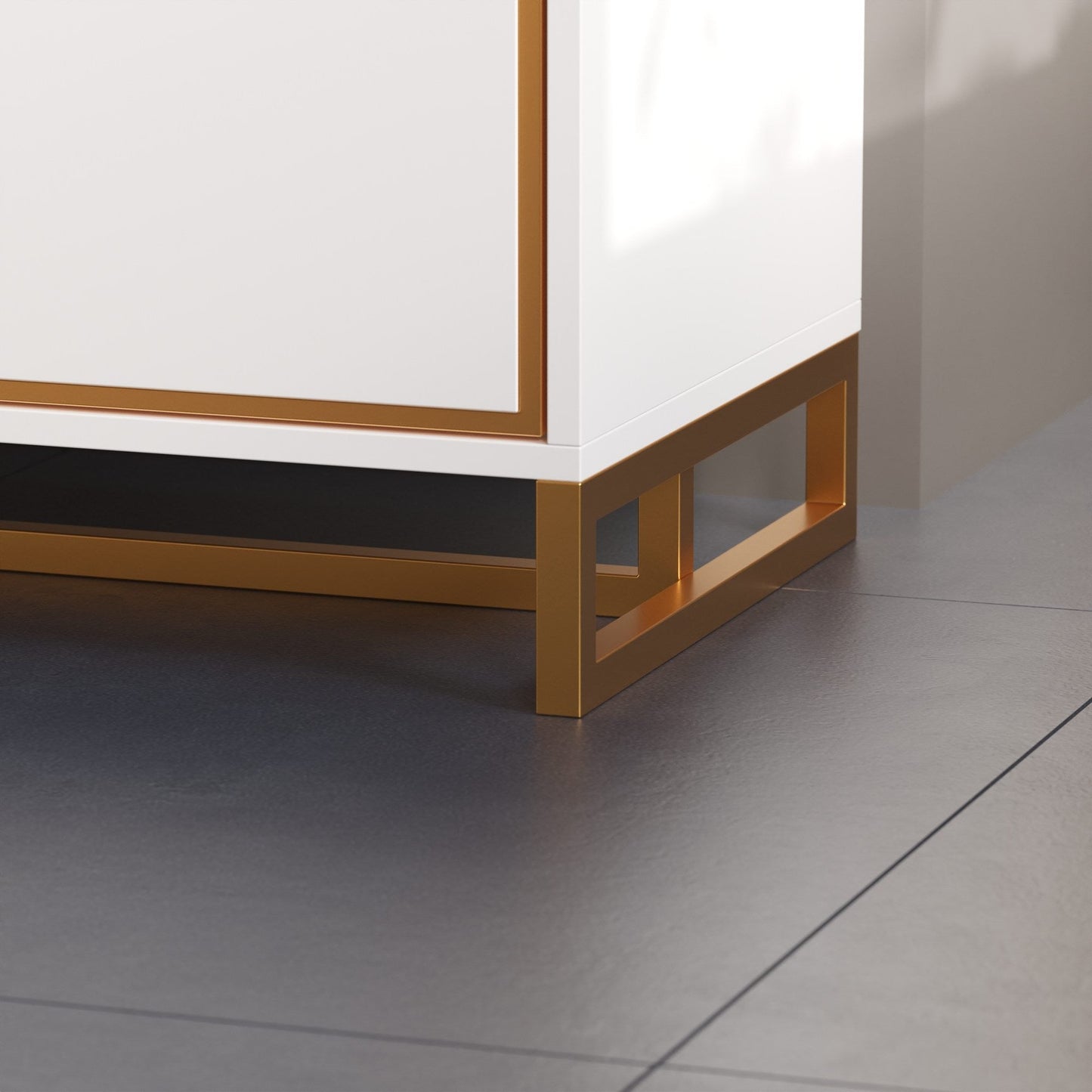 Table de chevet à 3 tiroirs avec pieds en métal