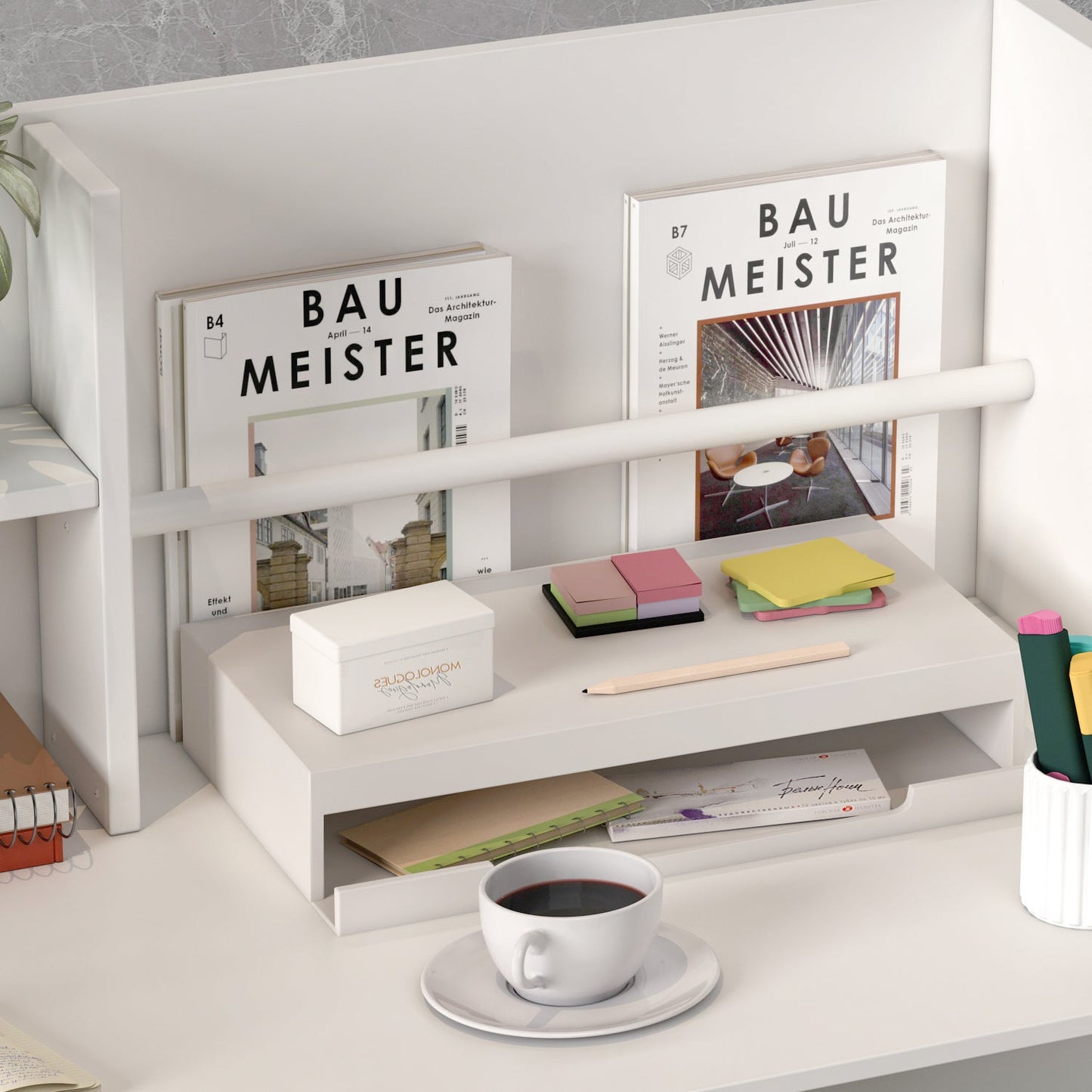 Bureau d'accueil moderne en bois avec armoire de rangement verrouillable, 47 pouces de large. 