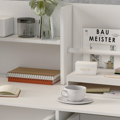 Bureau d'accueil moderne en bois avec armoire de rangement verrouillable, 47 pouces de large. 