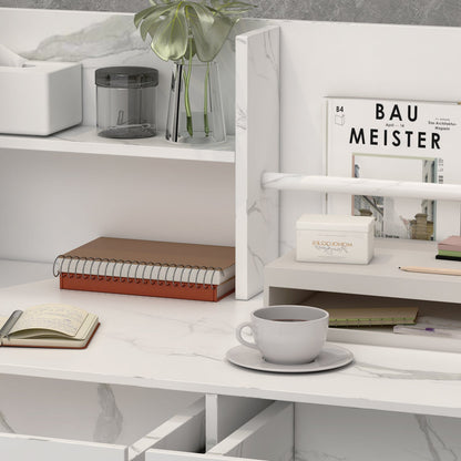 Bureau d'accueil moderne en bois avec armoire de rangement verrouillable, 47 pouces de large. 